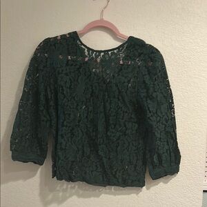 Elegant Green Lace Women's Top